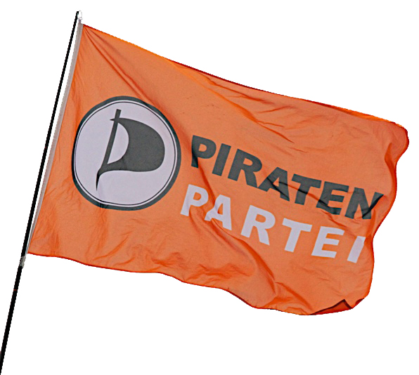 Wehende Piratenpartei-Flagge